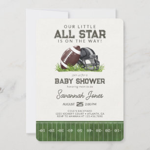 Football Little All Star Baller Baby Shower Invitation