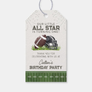 Football Little AllStar Touchdown Birthday Favour Gift Tags