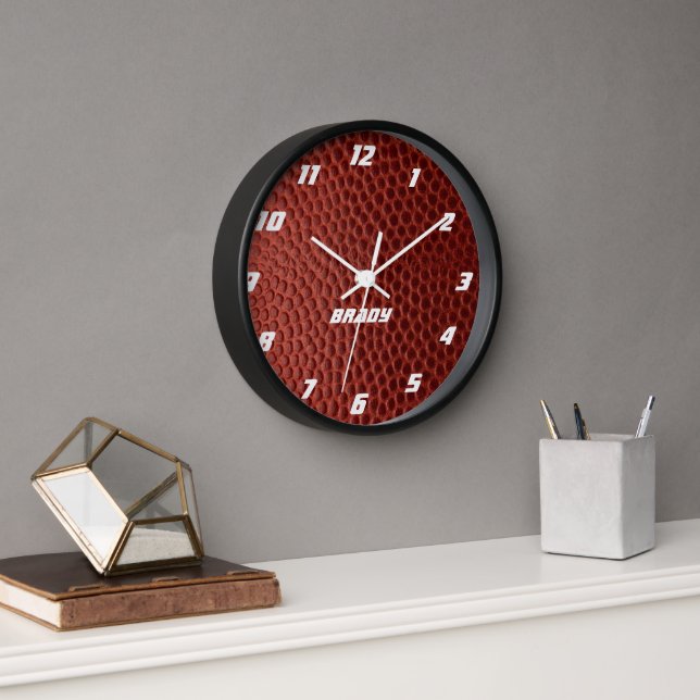 Football Look Personalised Wall Clock (Office)
