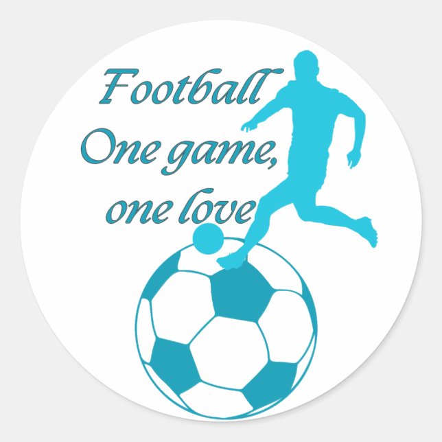 Football lovely game classic round sticker (Front)