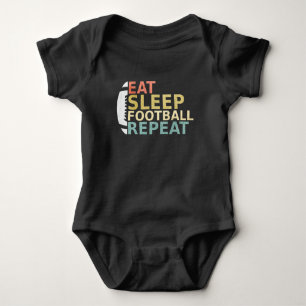 Football Lover Eat Sleep Football Repeat Baby Bodysuit