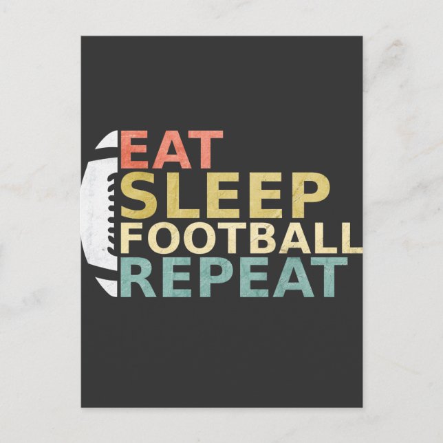 Football Lover Eat Sleep Football Repeat Postcard (Front)