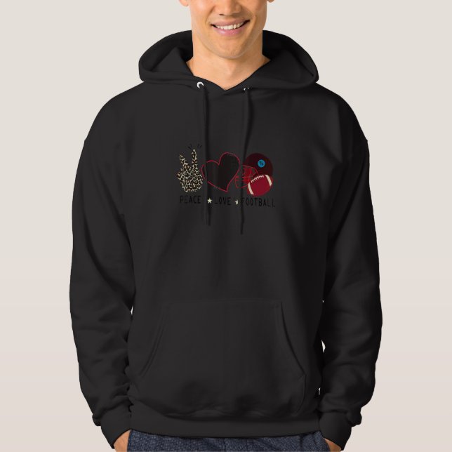 Football Lover Fan Peace Sign Love Hoodie (Front)