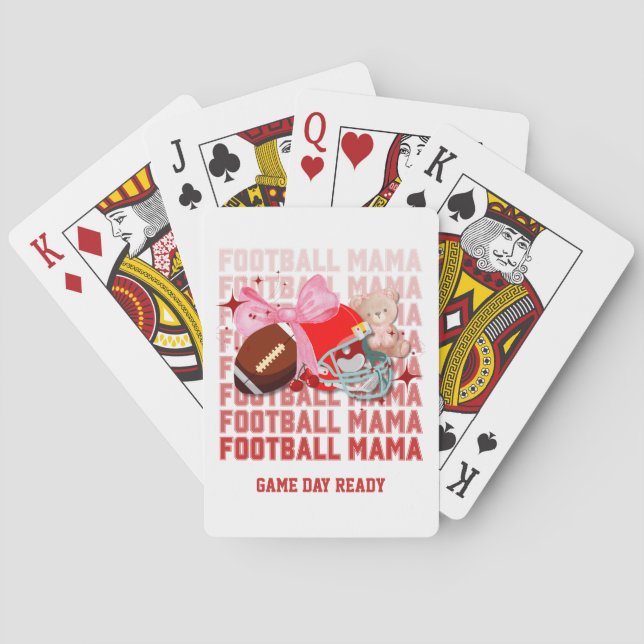 FOOTBALL MAMA Coquette Mum  Playing Cards (Back)