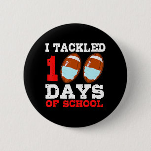 Football Masks Fun 100 Days of School Teacher Boy 6 Cm Round Badge