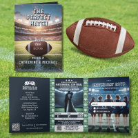 Football Match Ticket QR Code Wedding With RSVP