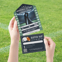 Football Match Ticket With QR Code RSVP Wedding