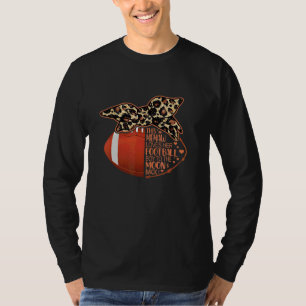 Football Memaw Vintage Leopard Messy Bun T-Shirt