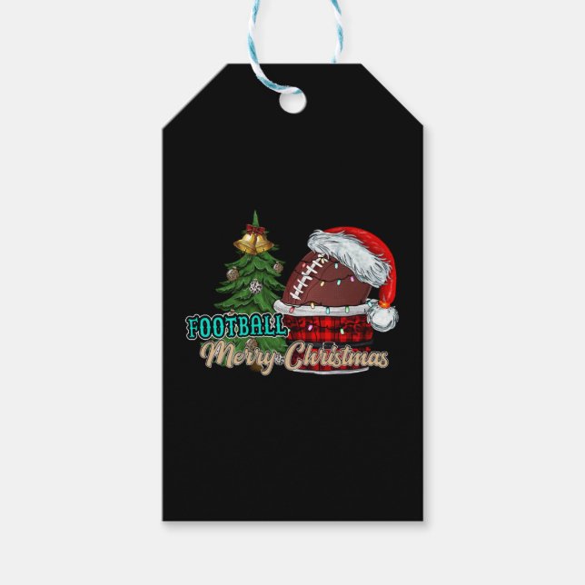 Football Merry Christmas Gift Tags (Front)
