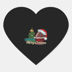Football Merry Christmas Heart Sticker