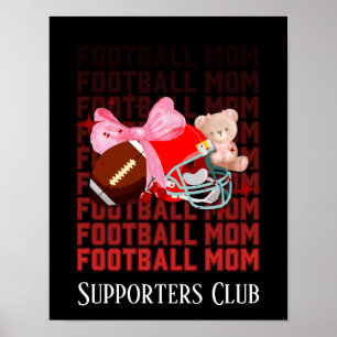 FOOTBALL MOM Coquette Bow Custom Text Poster