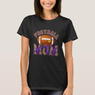 Football Mom Football Leopard Purple Gold For Moth T-Shirt
