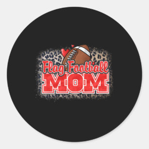 Football Mom Shirt Proud Mom Of Ballers Leopard Sk Classic Round Sticker