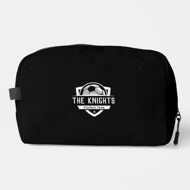 Football Monochrome Black And White Dopp Kit (Front)