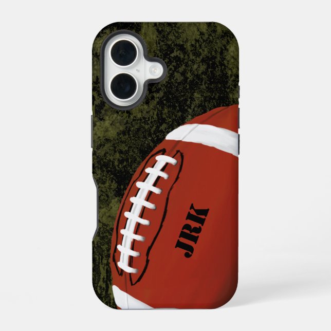 Football Monogram  iPhone 16 Case (Back)