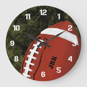 Football Monogram Large Clock