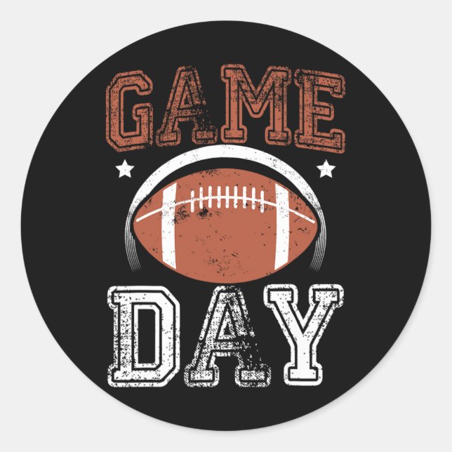 Football Motivational Style Season Gifts Boys Men  Classic Round Sticker (Front)