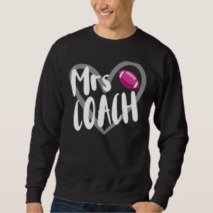 Football Mrs Coach Wife Heart Sweatshirt