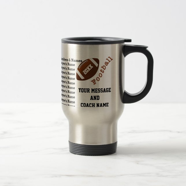 Football Mug Coach, ALL Players Names, BULK or 1 (Right)