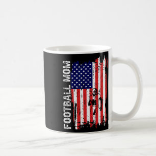 Football Mum American Flag Patriotic Mum 4th Of Ju Coffee Mug