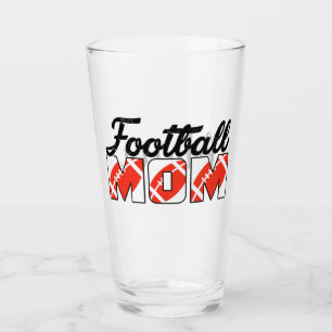 Football Mum and Name Glass