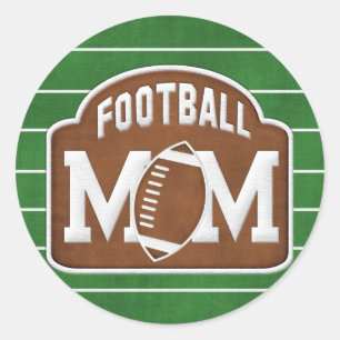 Football Mum Classic Round Sticker