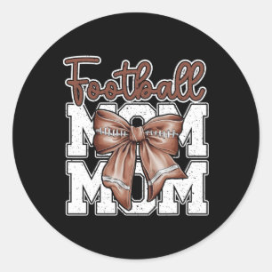 Football Mum Coquette Bow Sport Mama Mothers Day G Classic Round Sticker