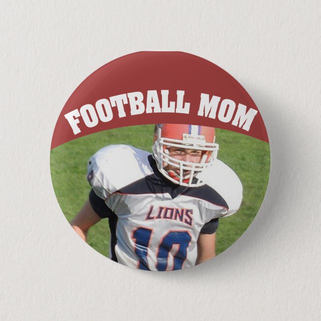 Football Mum Custom Photo Button (Front)