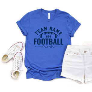 Football Mum Custom Team Navy on Blue Tri-Blend Shirt