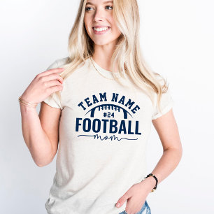 Football Mum Custom Team Navy on Oatmeal Tri-Blend Shirt