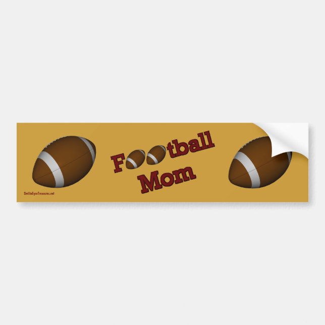 Football Mum Cute Bumper Sticker (Front)