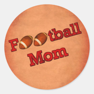 Football Mum Cute Classic Round Sticker