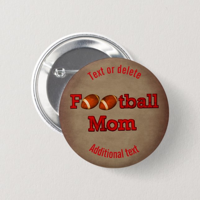 Football Mum Cute Personalised 6 Cm Round Badge (Front & Back)