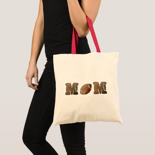 Football Mum Cute Trendy Tote Bag (Front (Product))