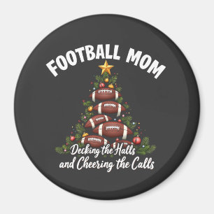 Football Mum Decking The Halls Christmas Football Magnet