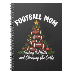 Football Mum Decking The Halls Christmas Football Notebook