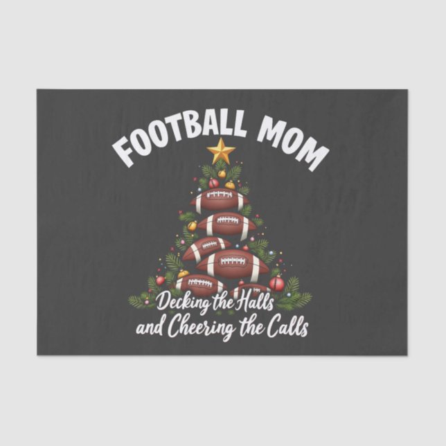 Football Mum Decking The Halls Christmas Football  Tissue Paper (Front)