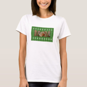 Football Mum Football Field Heart T-Shirt