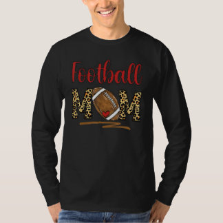 Football Mum Funny Leopard Football T-Shirt
