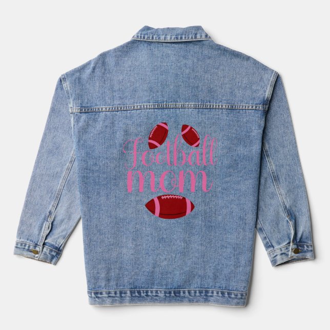 Football Mum Game Day  Denim Jacket (Back)