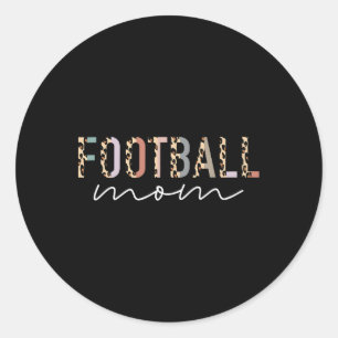 Football Mum Gifts Leopard Print Football Mama Mot Classic Round Sticker