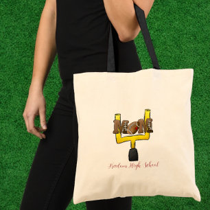 Football Mum Goal Post School Name Custom Tote Bag