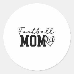 Football Mum Mama Football Game Day Sports Go Chee Classic Round Sticker