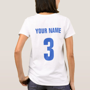 Football Mum Name & Number Back Print T-Shirt