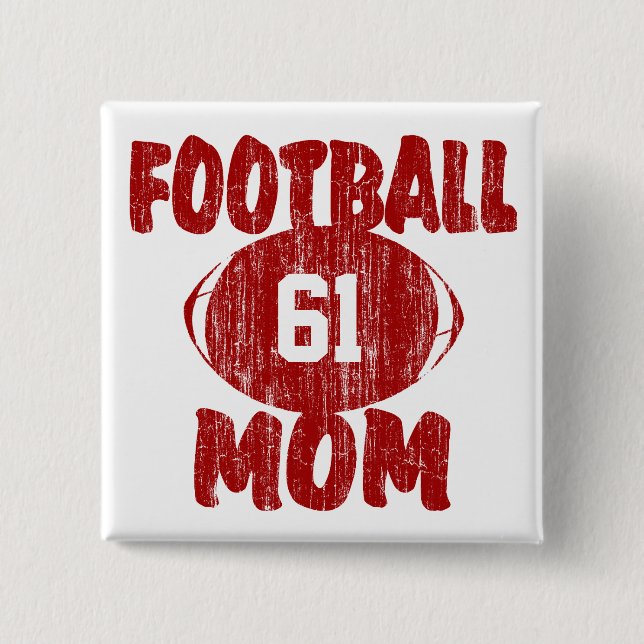 Football Mum Red 15 Cm Square Badge (Front)