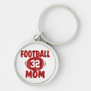 Football Mum Red Key Ring