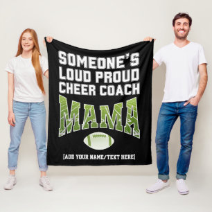 Football Mum SOMEONE'S LOUD PROUD CHEER COACH MAMA Fleece Blanket