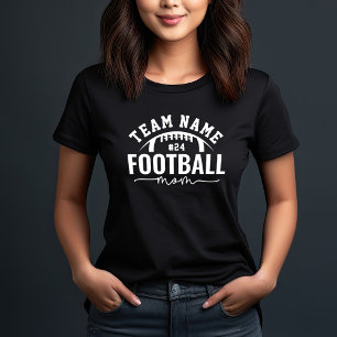 Football Mum Team Name Player Number Black Tri-Blend Shirt