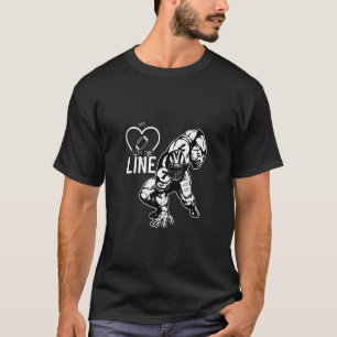 Football My Heart Is On The Line Offensive Lineman T-Shirt