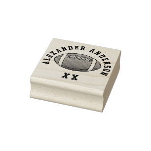Football Name and Jersey Number Personalise Rubber Stamp